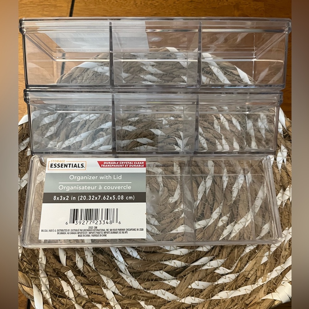 ORGANIZING LIDS Storage Essential. Stackable Organizers Transparent. - Picture 5 of 13